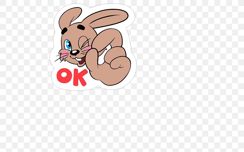 Rabbit Telegram Sticker Easter Bunny Clip Art, PNG, 512x512px, Rabbit, Carnivoran, Cartoon, Dog, Dog Like Mammal Download Free