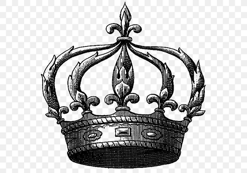 Crown Fleur-de-lis Tiara Brooch Clip Art, PNG, 575x575px, Crown, Black And White, Brooch, Drawing, Fashion Accessory Download Free