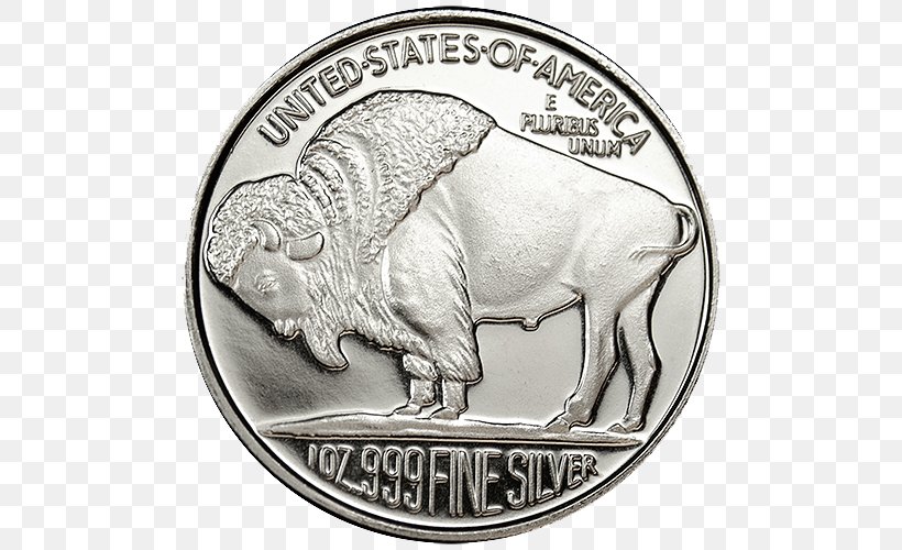 Silver Coin American Buffalo Bullion Coin, PNG, 500x500px, Silver Coin, American Buffalo, American Gold Eagle, Australian Silver Kookaburra, Britannia Download Free