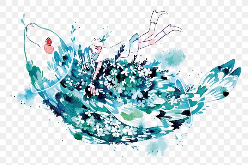 Graphic Design Watercolor Painting Illustrator Illustration, PNG, 1500x1000px, Watercolor Painting, Aqua, Art, Artist, Blue Download Free