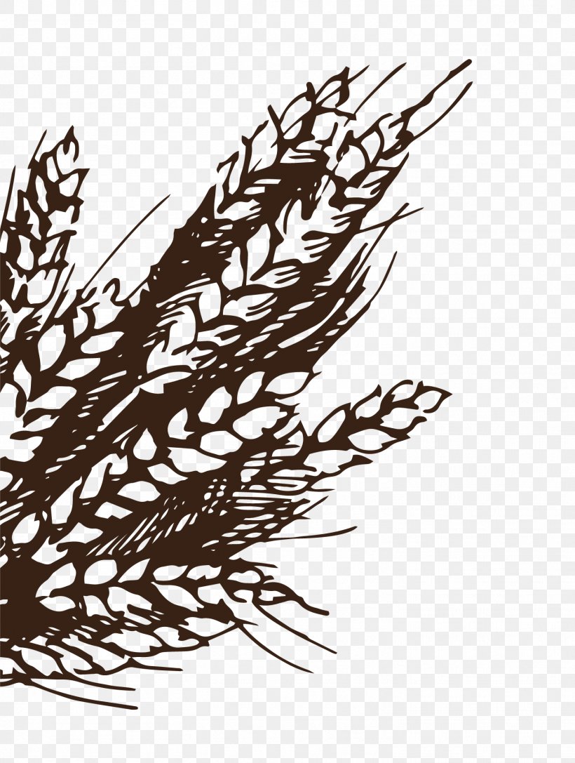 Bakery Wheat Drawing Illustration, PNG, 1509x2001px, Bakery, Bird, Black And White, Branch, Bread Download Free