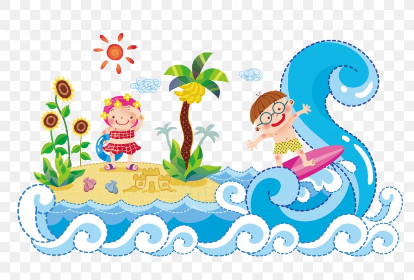 Cartoon Beach Wind Wave, PNG, 1600x1084px, Cartoon, Area, Art, Artwork, Beach Download Free