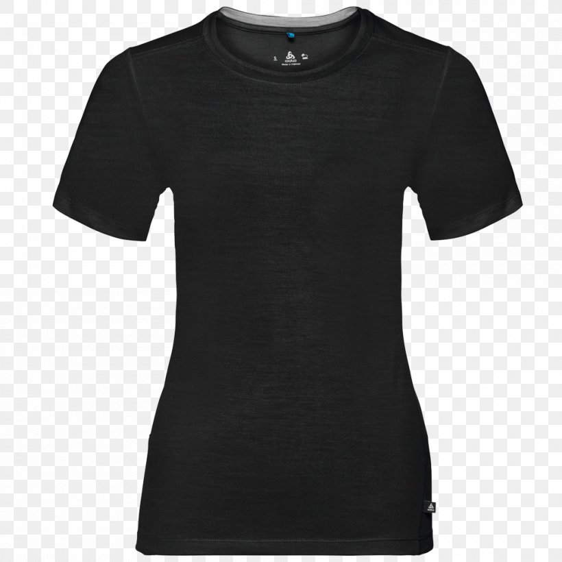 T-shirt Hoodie Sleeve Crew Neck Cotton, PNG, 1000x1000px, Tshirt, Active Shirt, Black, Clothing, Collar Download Free