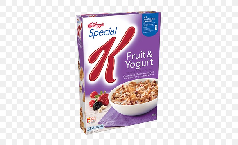 Breakfast Cereal Kellogg's Special K Fruit & Yogurt Cereal Kellogg's All-Bran Complete Wheat Flakes, PNG, 500x500px, Breakfast Cereal, Cereal, Commodity, Cuisine, Flavor Download Free