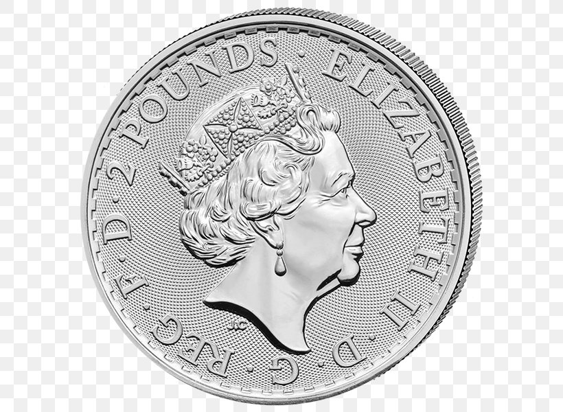 Britannia United Kingdom Silver Coin Bullion Coin, PNG, 600x600px, Britannia, Black And White, Bullion, Bullion Coin, Coin Download Free
