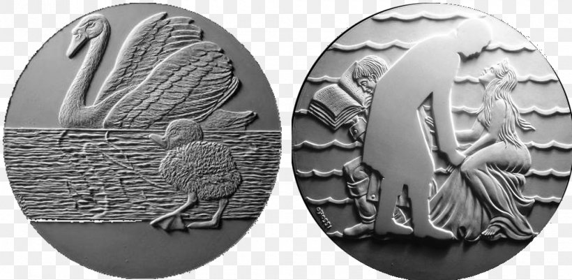 L'usignolo Dell'imperatore Della Cina Medal The Ugly Duckling The Snow Queen Silver, PNG, 1020x500px, Medal, Advers, Black And White, Coin, Coining Download Free