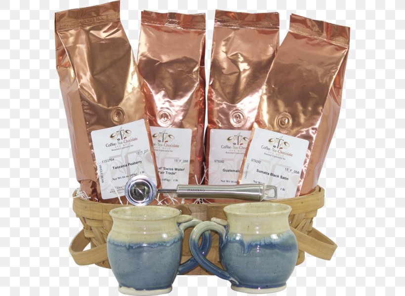 Coffee Food Gift Baskets Tea Espresso, PNG, 600x599px, Coffee, Basket, Chocolate, Clothing Accessories, Cup Download Free