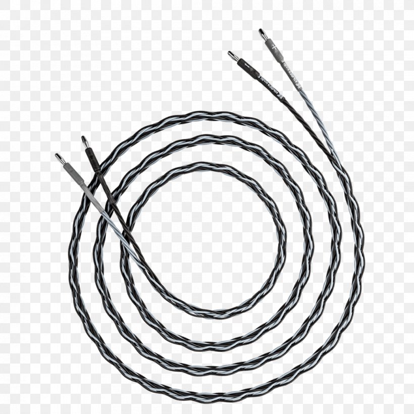 Electrical Cable Loudspeaker Speaker Wire Audio, PNG, 1040x1040px, Electrical Cable, Analog Signal, Audio, Banana Connector, Black And White Download Free