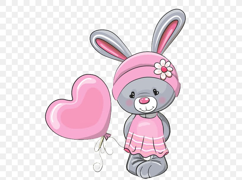 Rabbit Cartoon Cuteness Clip Art, PNG, 610x610px, Watercolor, Cartoon, Flower, Frame, Heart Download Free