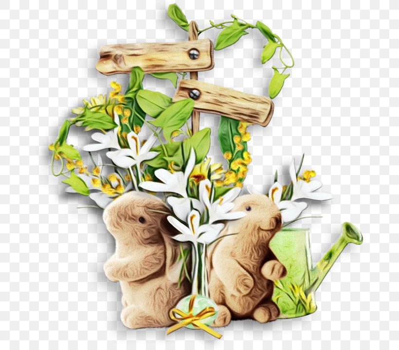 Easter Bunny, PNG, 675x720px, Watercolor, Animal Figure, Branch, Easter Bunny, Fawn Download Free
