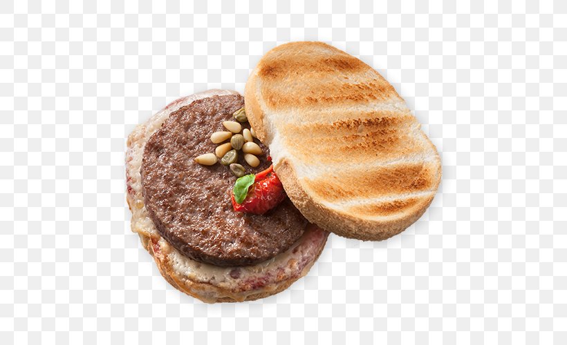 Patty Buffalo Burger Breakfast Sandwich Fast Food Hamburger, PNG, 500x500px, Patty, American Bison, American Food, Breakfast, Breakfast Sandwich Download Free