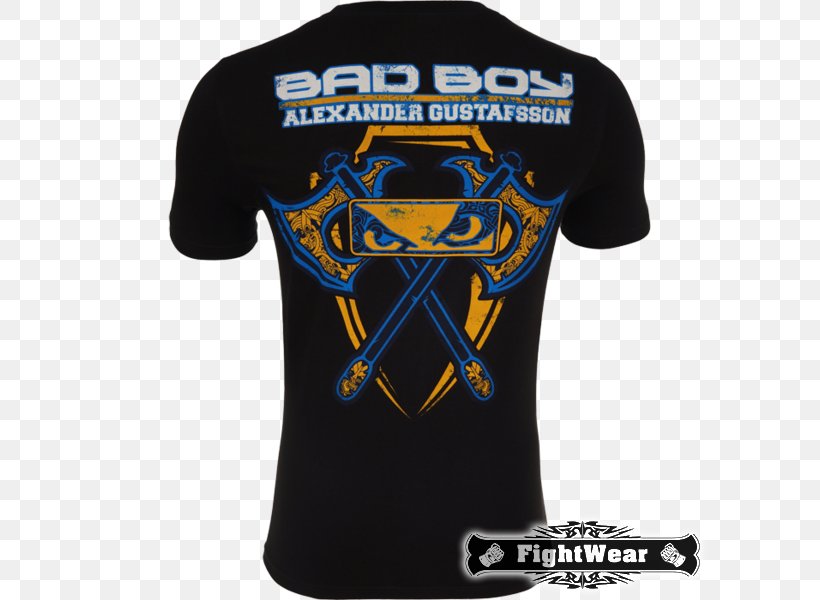 T-shirt Bad Boy Mixed Martial Arts UFC On Fox 14: Gustafsson Vs. Johnson, PNG, 600x600px, Tshirt, Active Shirt, Alexander Gustafsson, Bad Boy, Blue Download Free
