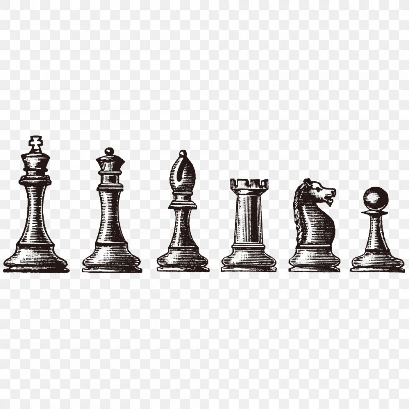 Chess Piece King Queen Clip Art, PNG, 1000x1000px, Chess, Bishop, Black And White, Board Game, Chess Piece Download Free
