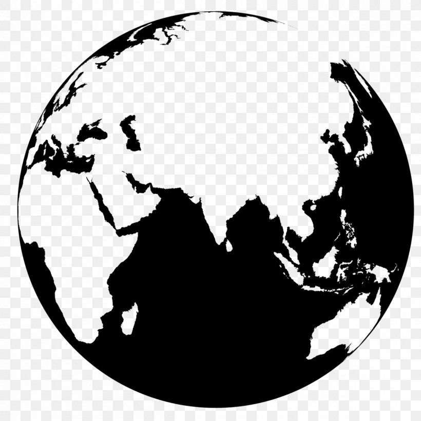 Globe World Map Clip Art, PNG, 1200x1200px, Globe, Black And White, Earth, Logo, Monochrome Download Free