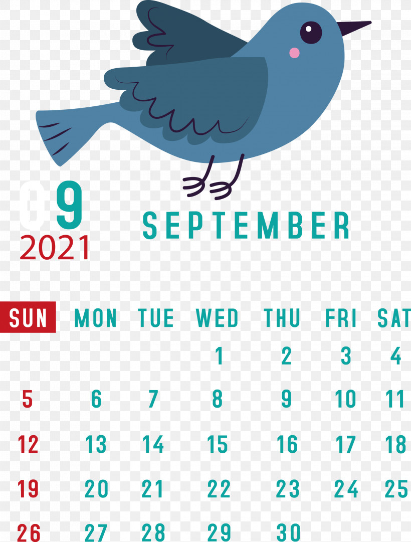 September 2021 Printable Calendar September 2021 Calendar, PNG, 2274x3000px, September 2021 Printable Calendar, Beak, Birds, Htc Hero, Line Download Free