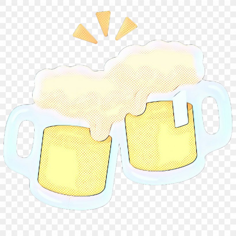 Yellow Clip Art Mug Sticker, PNG, 2000x2000px, Pop Art, Mug, Retro, Sticker, Vintage Download Free