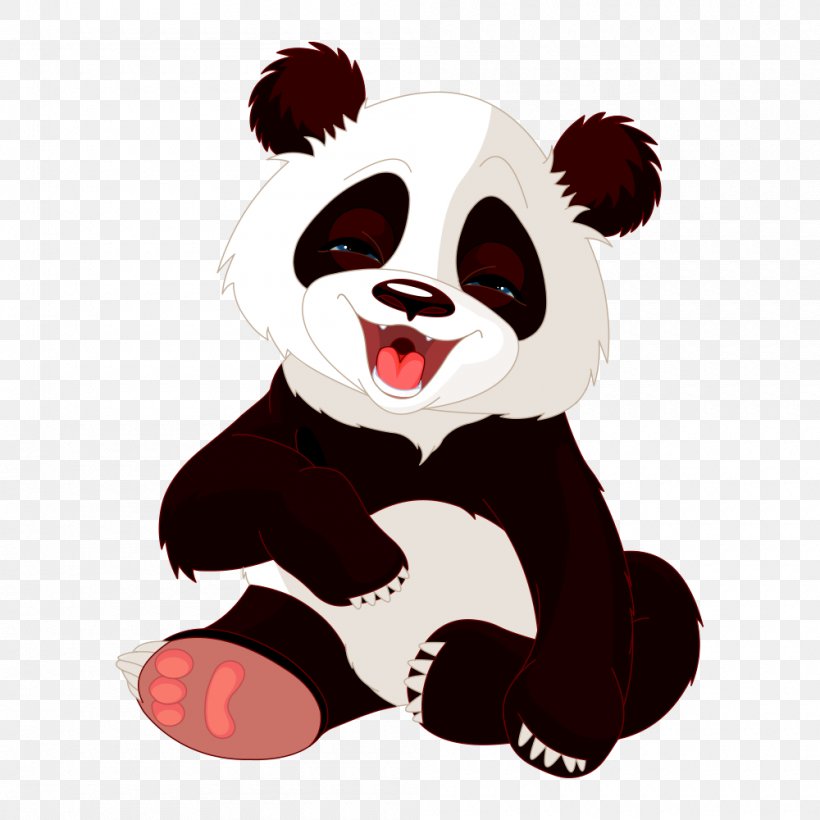 Giant Panda Bear Cuteness Clip Art, PNG, 1000x1000px, Watercolor, Cartoon, Flower, Frame, Heart Download Free