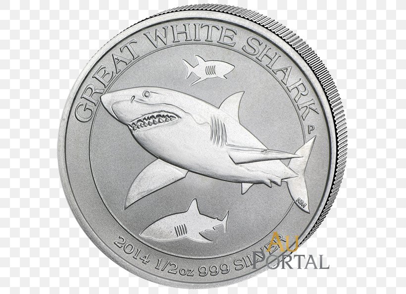 Perth Mint Great White Shark Silver Coin, PNG, 600x594px, Perth Mint, Australia, Bullion, Bullion Coin, Carcharodon Download Free