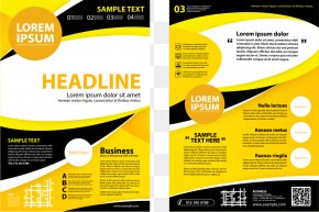 Vector Yellow Round Business Flyer - Brochure Flyer Illustration PNG