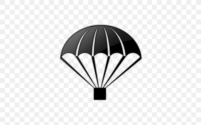 Parachute Parachuting Clip Art, PNG, 512x512px, Parachute, Black, Black And White, Monochrome, Monochrome Photography Download Free
