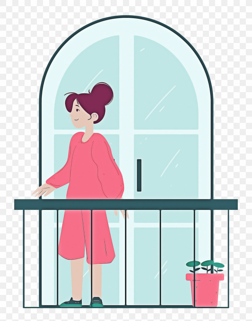 Balcony Home Rest, PNG, 1961x2500px, Balcony, Behavior, Cartoon, Home, Human Download Free
