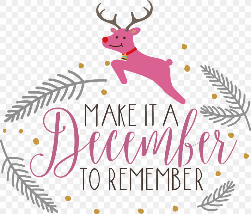 Make It A December December Winter, PNG, 3000x2554px, Make It A December, Antler, Christmas Card, Christmas Day, December Download Free
