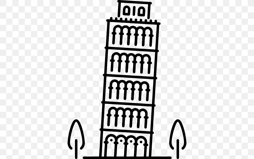 Leaning Tower Of Pisa Eiffel Tower Big Ben Drawing, PNG, 512x512px, Leaning Tower Of Pisa, Area, Big Ben, Black And White, Brand Download Free