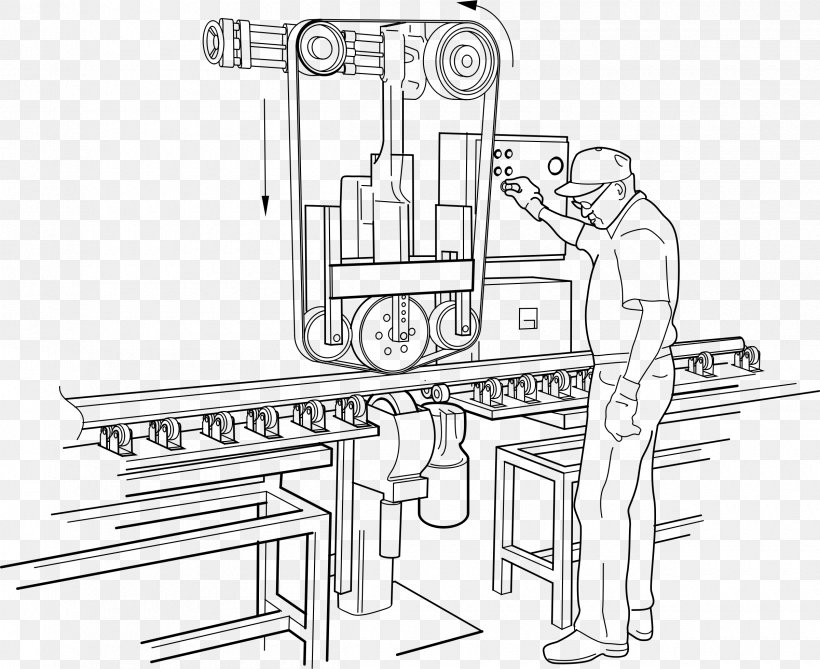 Machine Rail Transport Clip Art, PNG, 2400x1960px, Machine, Artwork, Black And White, Diagram, Drawing Download Free