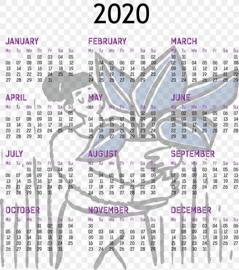2020 Yearly Calendar Printable 2020 Yearly Calendar Template Full Year Calendar 2020, PNG, 2660x3000px, 2020 Yearly Calendar, Full Year Calendar 2020, Line, M, Meter Download Free