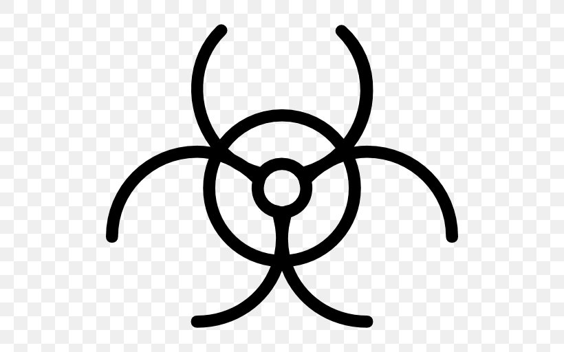 Biological Hazard Hazard Symbol Dangerous Goods Clip Art, PNG, 512x512px, Biological Hazard, Artwork, Black And White, Body Jewelry, Chemical Hazard Download Free