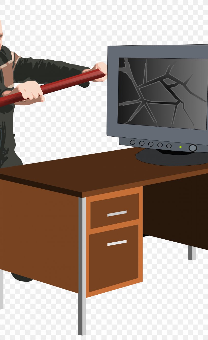 Clip Art, PNG, 2400x3927px, Computer Rage, Computer, Desk, Furniture, Royaltyfree Download Free