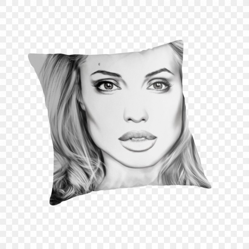 Drawing Throw Pillows Cushion, PNG, 875x875px, Drawing, Beauty, Black And White, Cushion, Face Download Free