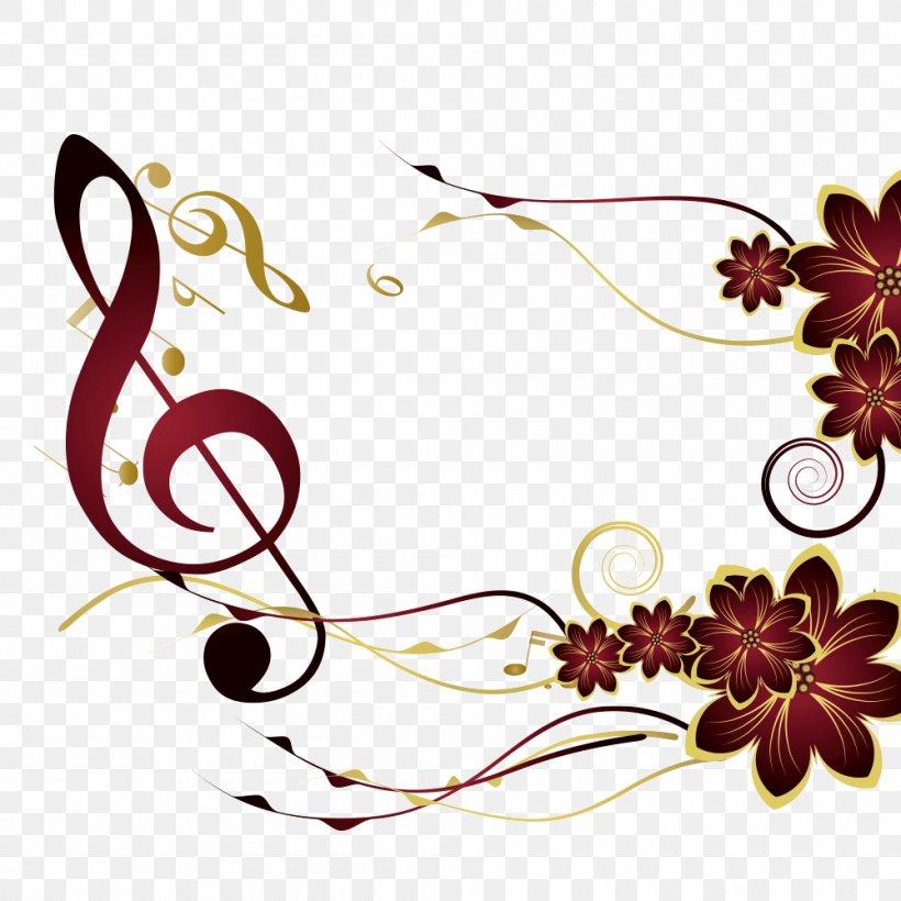Musical Note, PNG, 1000x1000px, Watercolor, Cartoon, Flower, Frame, Heart Download Free