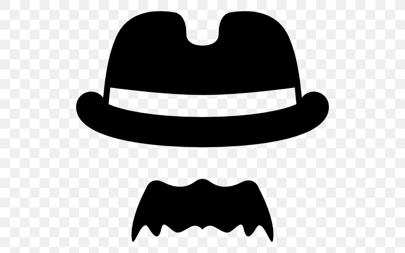 Handlebar Moustache Hat Sombrero Hair, PNG, 512x512px, Moustache, Beard, Black And White, Bowler Hat, Cowboy Hat Download Free