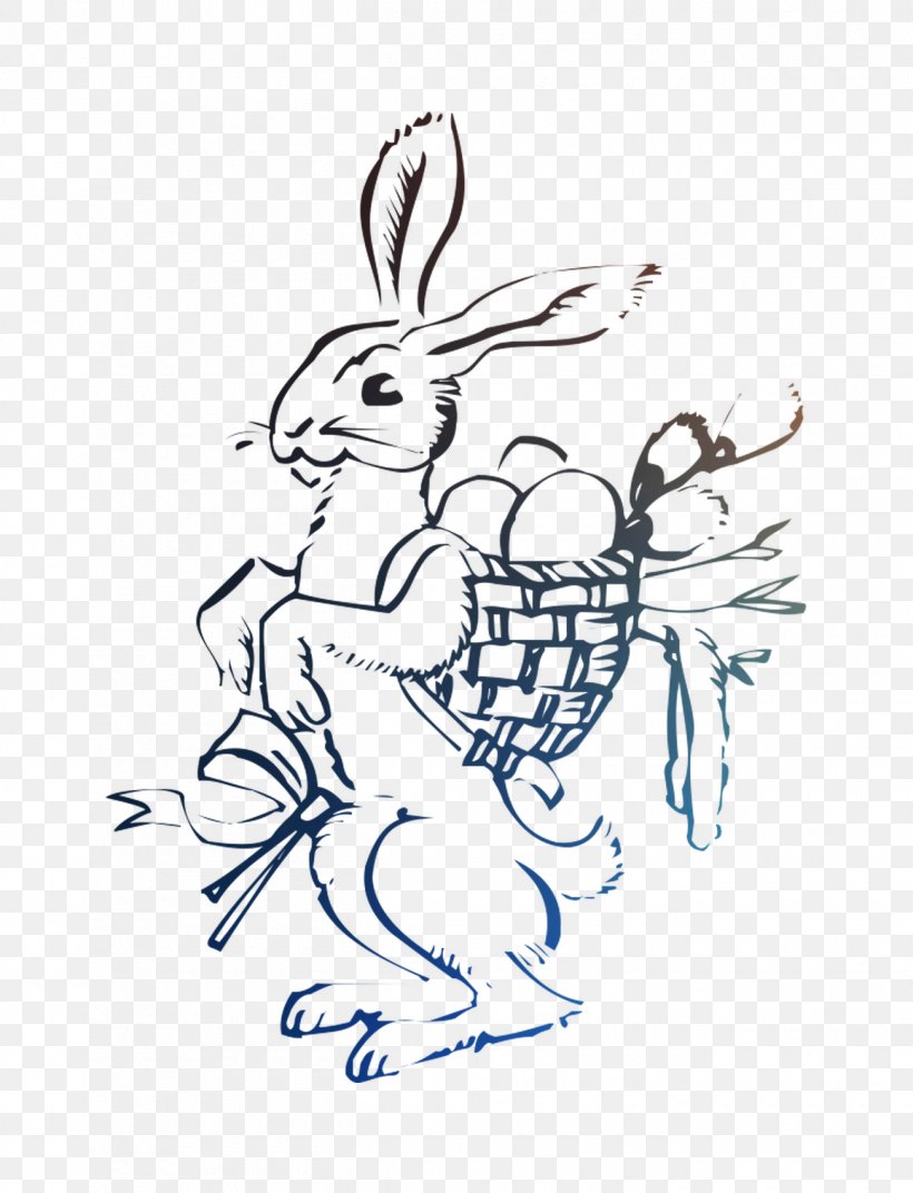 Easter Bunny Rabbit Basket Hase Mit Korb Drawing, PNG, 1300x1700px, Easter Bunny, Art, Basket, Blackandwhite, Cartoon Download Free