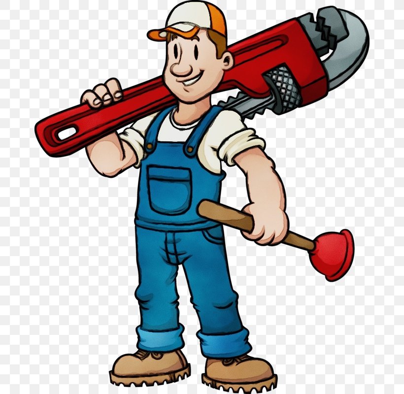 Cartoon Clip Art Solid Swing+hit Plumber Construction Worker, PNG, 680x800px, Watercolor, Auto Mechanic, Cartoon, Construction Worker, Handyman Download Free