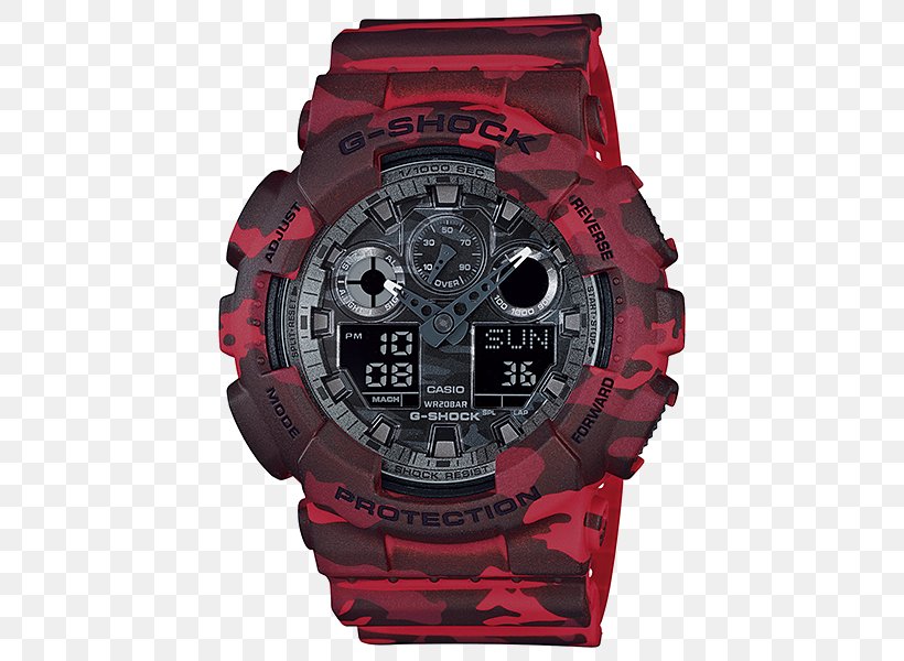 G-Shock GA100 Watch Casio Red, PNG, 500x600px, Gshock, Automatic Watch, Brand, Camouflage, Casio Download Free