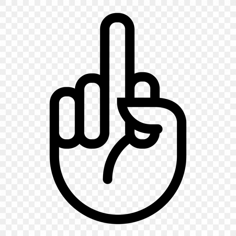 Middle Finger The Finger Gesture, PNG, 1200x1200px, Middle Finger, Area, Black And White, Brand, Emoticon Download Free