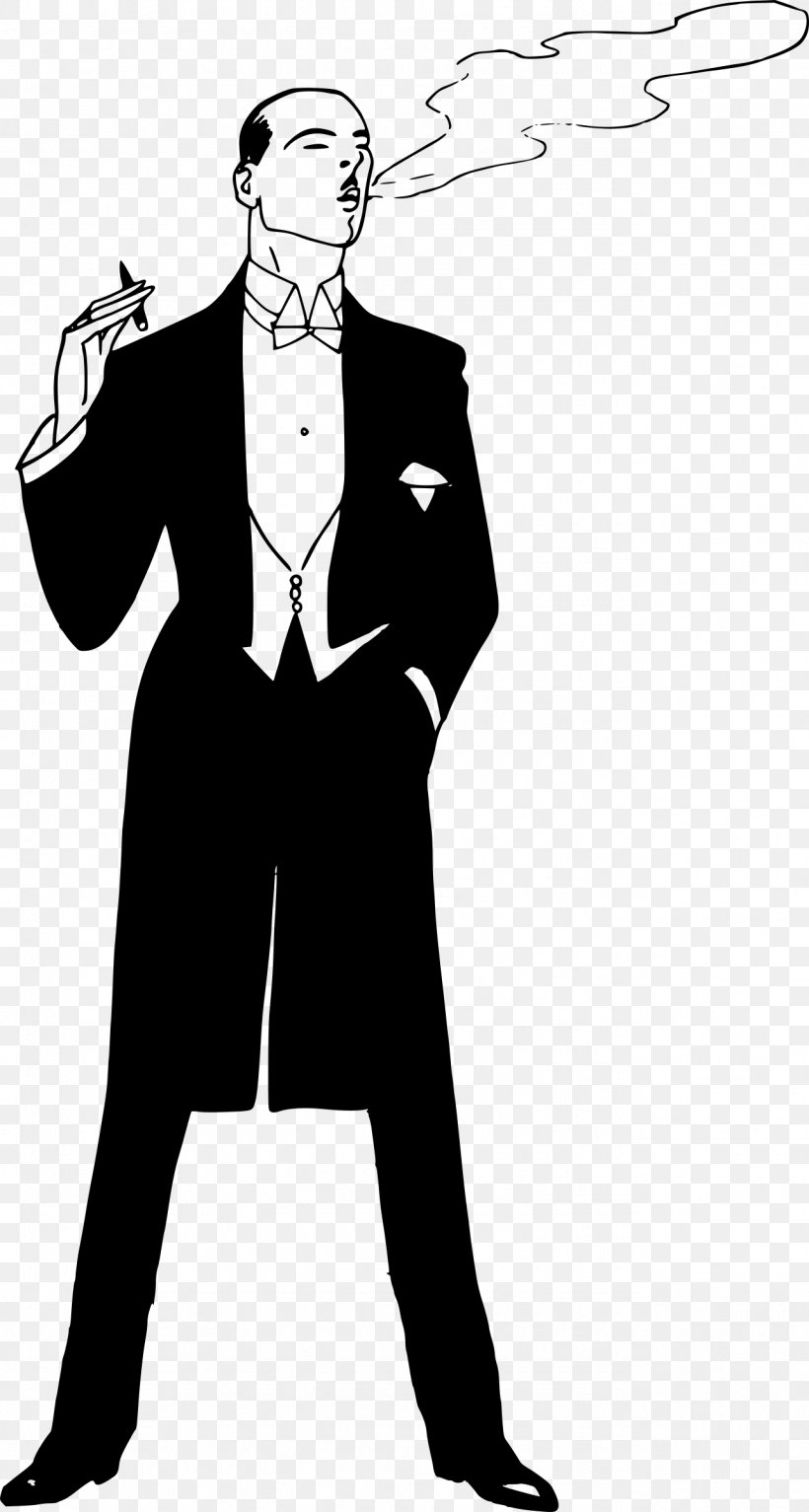 Tuxedo Suit Smoking Clip Art, PNG, 1283x2400px, Tuxedo, Art, Black And White, Cartoon, Fictional Character Download Free