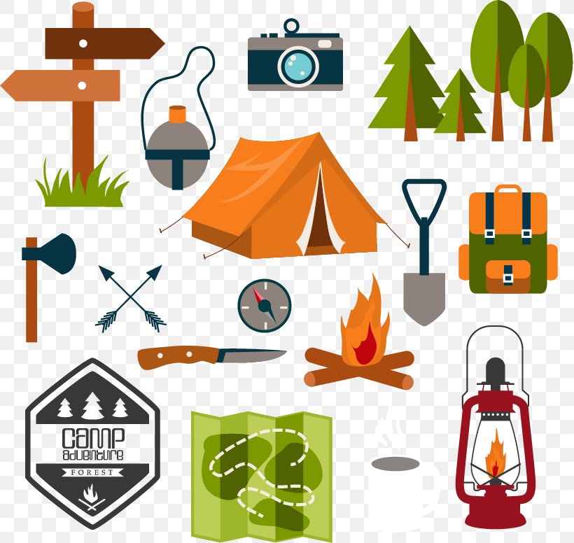 Survival Kit Vector, PNG, 819x776px, Camping, Artwork, Bonfire, Clip Art, Gratis Download Free