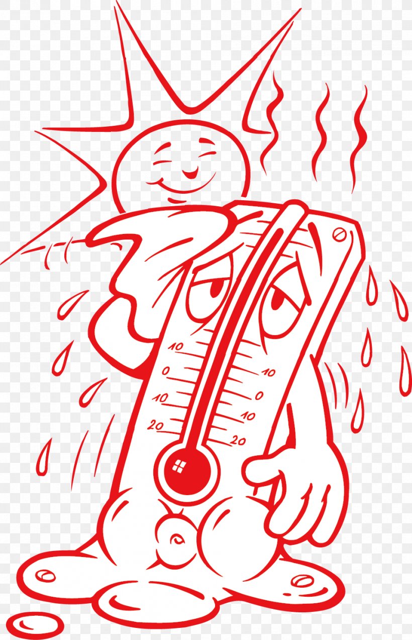 hot thermometer cartoon