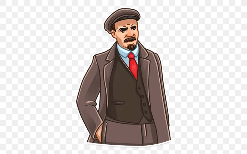 Vladimir Lenin Telegram Soviet Union Revolutionary Sticker, PNG, 512x512px, Vladimir Lenin, Blazer, Cartoon, Facial Hair, Finger Download Free