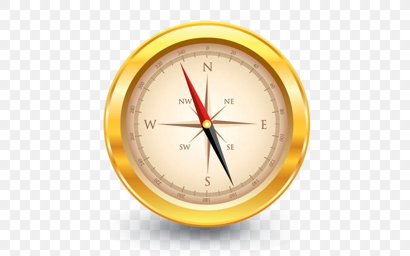 Compass Vector Graphics North Clip Art Navigation, PNG, 512x512px, Compass, Cardinal Direction, Clock, Hardware, Map Download Free