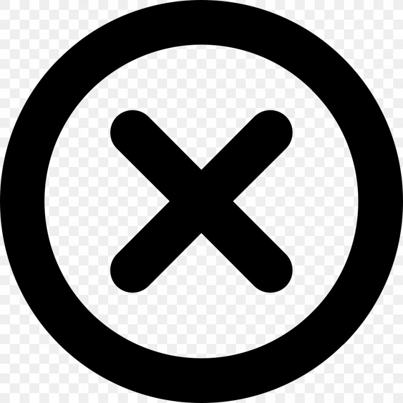X Mark Red Symbol Clip Art, PNG, 980x980px, X Mark, Area, Black And White, Button, Check Mark Download Free