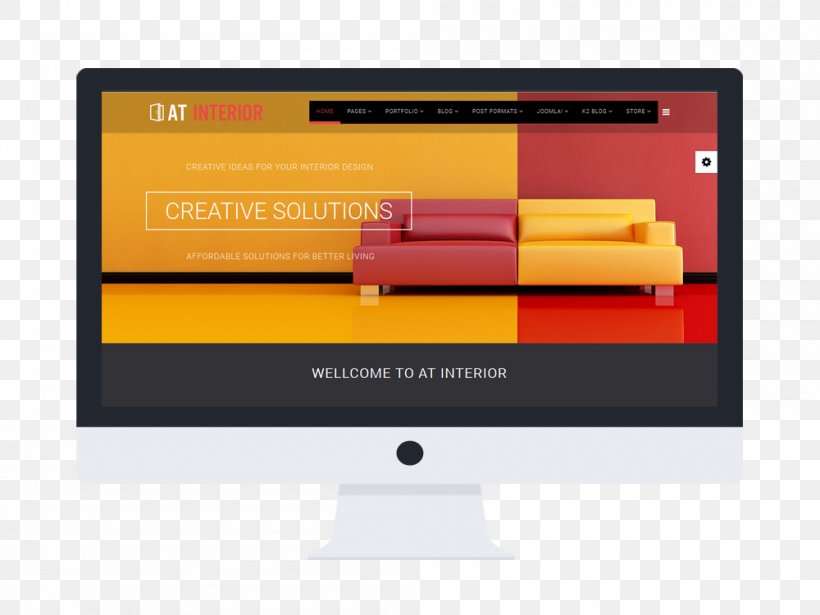 Responsive Web Design Template Interior Design Services Furniture, PNG, 1000x750px, Responsive Web Design, Brand, Computer Monitor, Computer Software, Couch Download Free