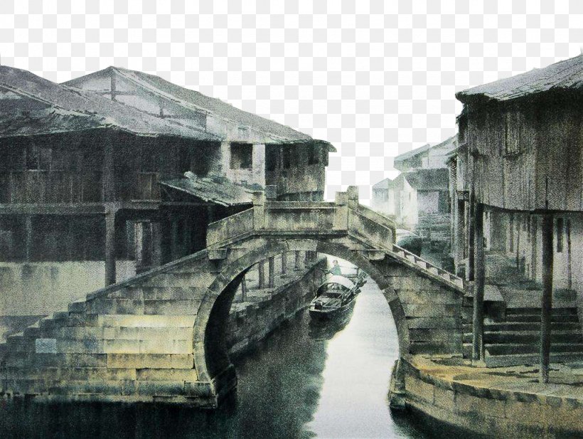 Jiangnan Wuzhen Ink Wash Painting Shan Shui, PNG, 1024x771px, Jiangnan, Chinese Painting, Drawing, Fukei, Ink Wash Painting Download Free