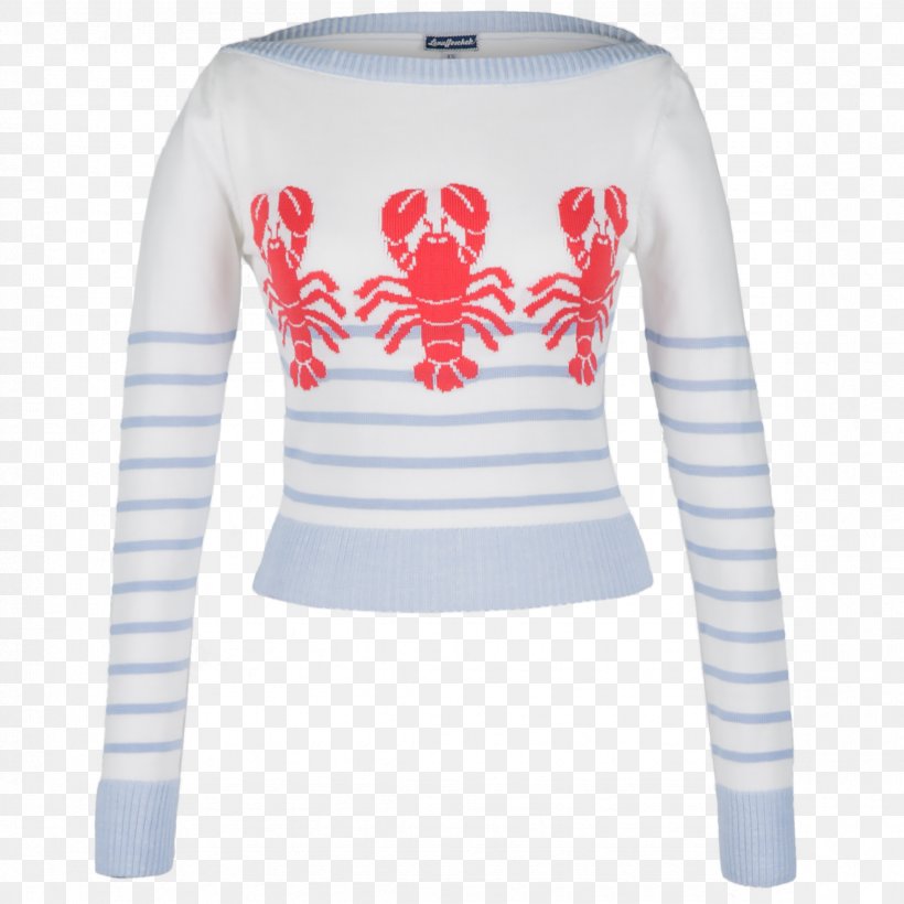 Long-sleeved T-shirt Lobster Sweater Long-sleeved T-shirt, PNG, 2362x2363px, Tshirt, Bluza, Clothing, Cost, Factory Outlet Shop Download Free