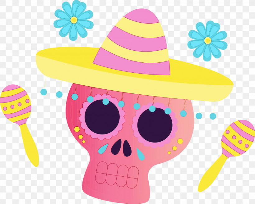 Party Hat, PNG, 3000x2405px, Day Of The Dead, D%c3%ada De Muertos, Hat, Mexico, Paint Download Free