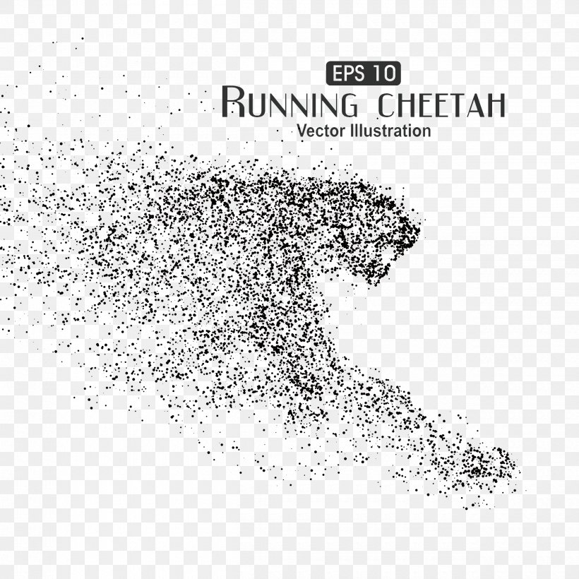 Cheetah Particle Euclidean Vector Illustration, PNG, 2500x2500px, Cheetah, Area, Black, Black And White, Free Particle Download Free