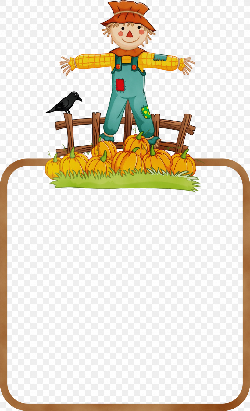 Cartoon Scarecrow Scarecrow Drawing Comics, PNG, 1821x2999px, Thanksgiving Frame, Animation, Autumn Frame, Cartoon, Comics Download Free